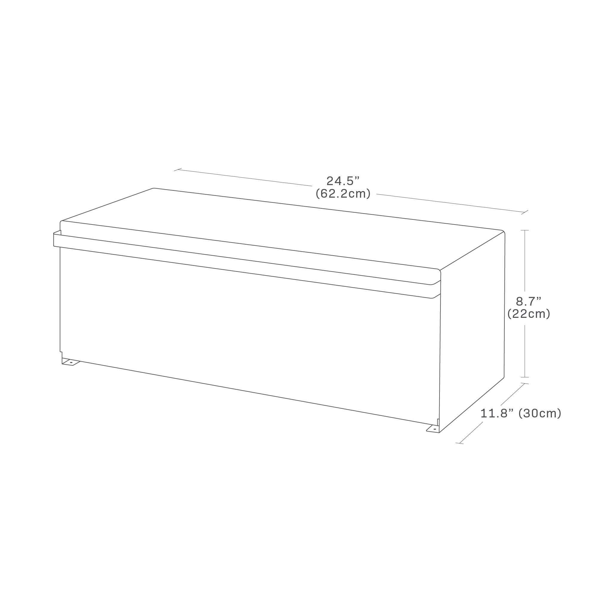 Product dimensions for Bread Box - Wide - Steel